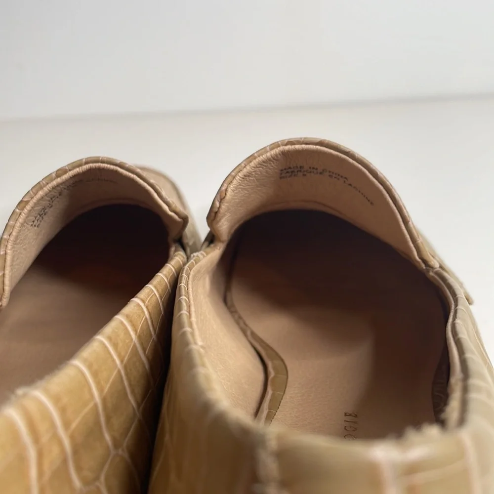 Anthropologie Hadley embossed leather Block-Heeled Loafers in Honey / size 9 - Picture 8 of 13